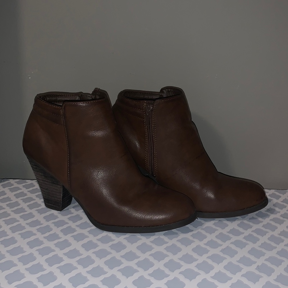 Brown MIA wedged booties